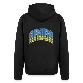 Aruba Caribbean Summer Ocean Beach Gift - Unisex Premium Organic Zip Hoodie - black - Back - Nico (187cm)