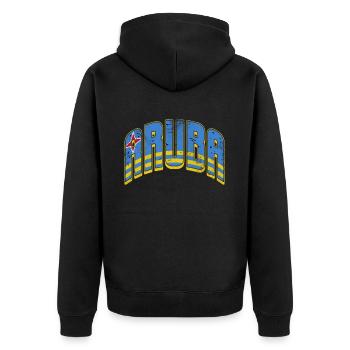 Aruba - Unisex Premium Organic Zip Hoodie - black - Back - Nico (187cm)