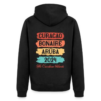 Aruba Caribbean Summer Ocean Beach Gift - Unisex Premium Organic Zip Hoodie - black - Back - Nico (187cm)