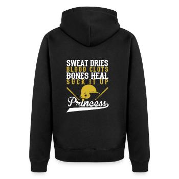 Baseball Princess Bones Heal Princess - Unisex Premium Organic Zip Hoodie - black - Back - Nico (187cm)