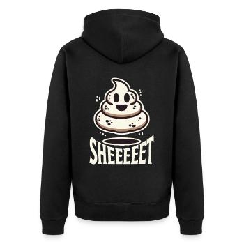 Funny Halloween Ghost Bunch Motif - Unisex Premium Organic Zip Hoodie - black - Back - Nico (187cm)
