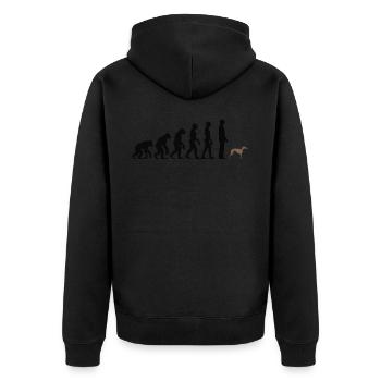 Italienischer Windspielhund - Unisex Premium Bio Zip Hoodie - Schwarz - Hinten - Nico (187cm)