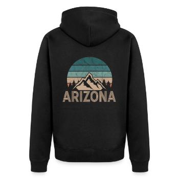 Arizona State Sedona Phoenix Grand Canyon AZ - Unisex Premium Organic Zip Hoodie - black - Back - Nico (187cm)
