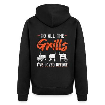 Pour tous les grillades que j’aimais avant - Veste à capuche bio Premium Unisexe - noir - Dos - Nico (187cm)