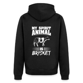 My Spirit Animal Is Brisket BBQ - Unisex Premium Organic Zip Hoodie - black - Back - Nico (187cm)