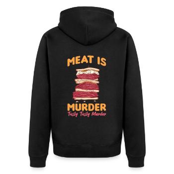 BBQ - La viande est un meurtre délicieux délicieux meurtre - Veste à capuche bio Premium Unisexe - noir - Dos - Nico (187cm)