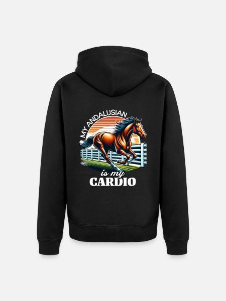 Andalusier Pferd - Unisex Premium Bio Zip Hoodie - Schwarz