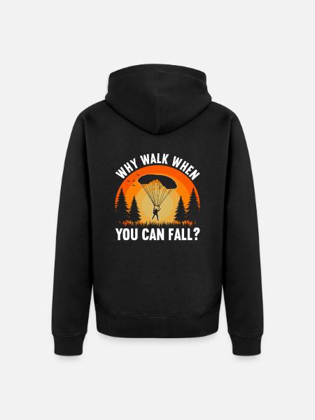 Parachute Fire Camp -Junkie -Parachutist - Unisex Premium Organic Zip Hoodie - black