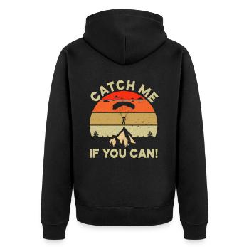 Parachute Fire Camp -Junkie -Parachutist - Unisex Premium Organic Zip Hoodie - black - Back - Nico (187cm)