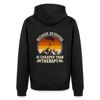 Parachute Fire Camp -Junkie -Parachutist - Unisex Premium Organic Zip Hoodie - black - Back - Nico (187cm)