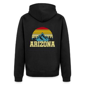 Arizona State Sedona Phoenix Grand Canyon AZ - Unisex Premium Organic Zip Hoodie - black - Back - Nico (187cm)