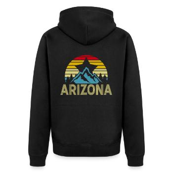 Arizona State Sedona Phoenix Grand Canyon AZ - Unisex Premium Organic Zip Hoodie - black - Back - Nico (187cm)