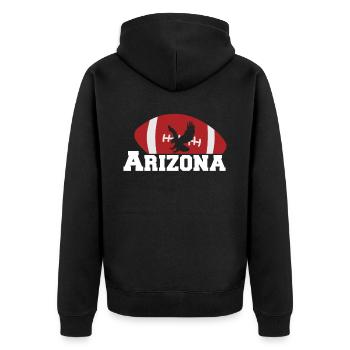 Arizona State Sedona Phoenix Grand Canyon AZ - Unisex Premium Organic Zip Hoodie - black - Back - Nico (187cm)