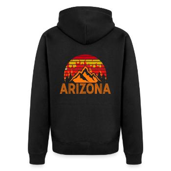 Arizona State Sedona Phoenix Grand Canyon AZ - Unisex Premium Organic Zip Hoodie - black - Back - Nico (187cm)