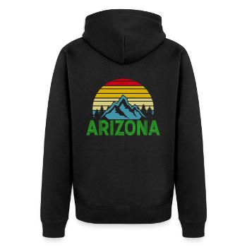 Arizona State Sedona Phoenix Grand Canyon AZ - Unisex Premium Organic Zip Hoodie - black - Back - Nico (187cm)
