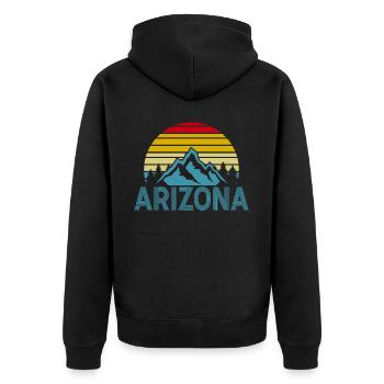Arizona State Sedona Phoenix Grand Canyon AZ - Unisex Premium Organic Zip Hoodie - black - Back - Nico (187cm)