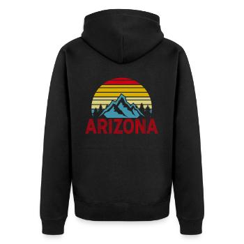 Arizona State Sedona Phoenix Grand Canyon AZ - Unisex Premium Organic Zip Hoodie - black - Back - Nico (187cm)