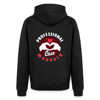 Gestionnaire de cas professionnel Conception Coeur Mains - Veste à capuche bio Premium Unisexe - noir - Dos - Nico (187cm)