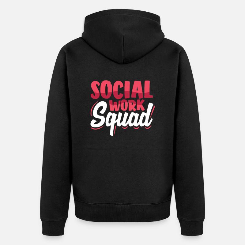 Social Work Squad - Unisex Premium Bio Zip Hoodie - Schwarz