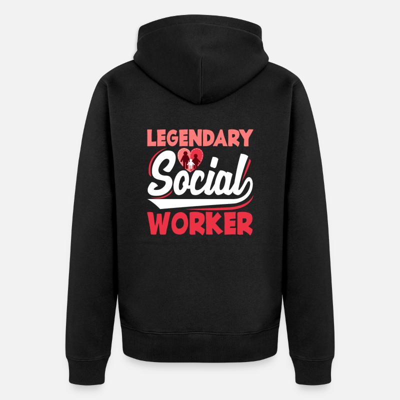 Travailleur social légendaire - Veste à capuche bio Premium Unisexe - noir