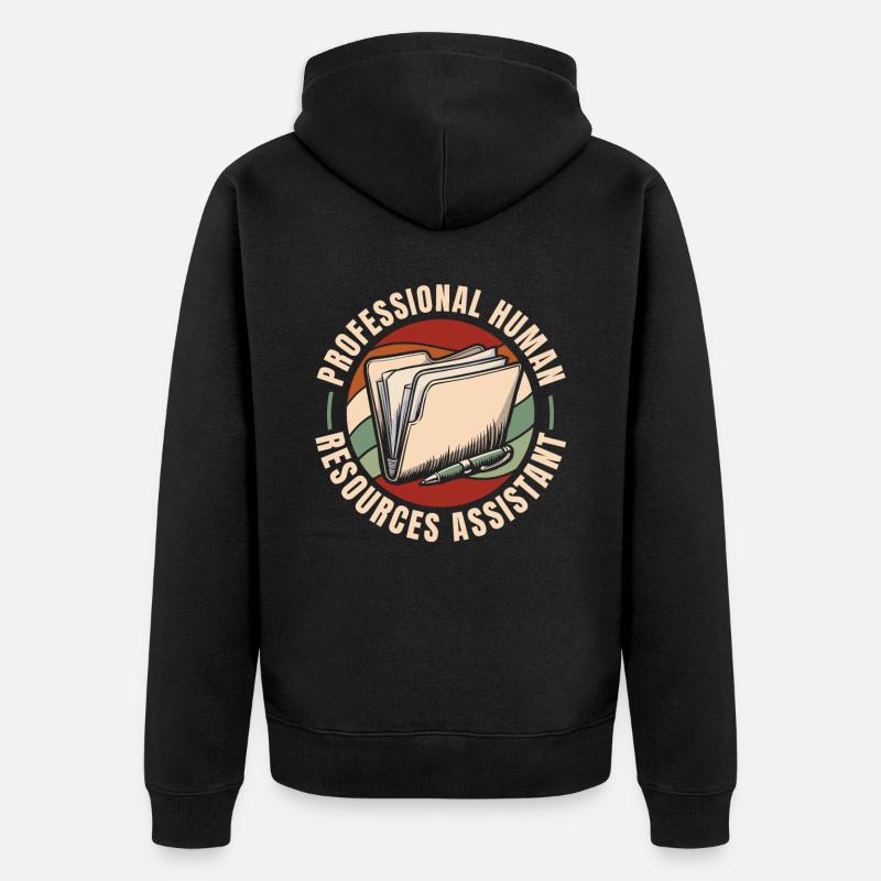 Hr Assistent - Unisex Premium Bio Zip Hoodie - Schwarz