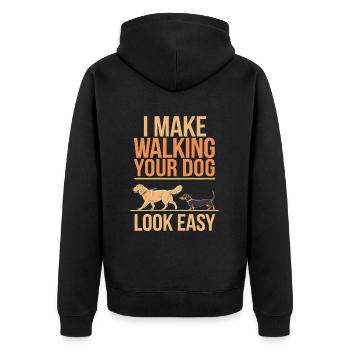 Maître-chien - Veste à capuche bio Premium Unisexe - noir - Dos - Nico (187cm)