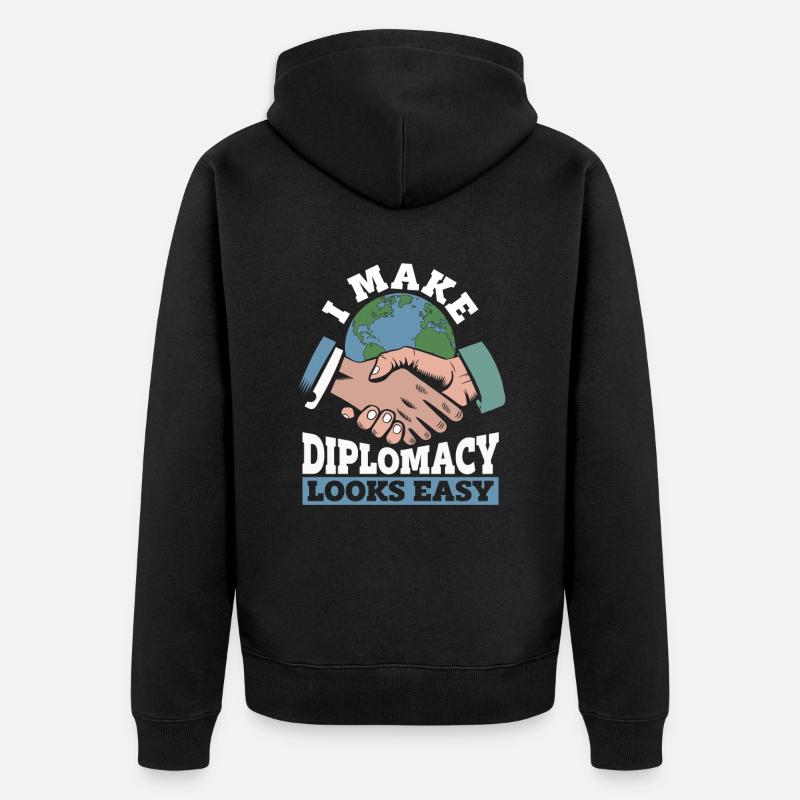 Botschafter - Unisex Premium Bio Zip Hoodie - Schwarz