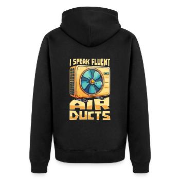 HVAC Technician - Unisex Premium Organic Zip Hoodie - black - Back - Nico (187cm)