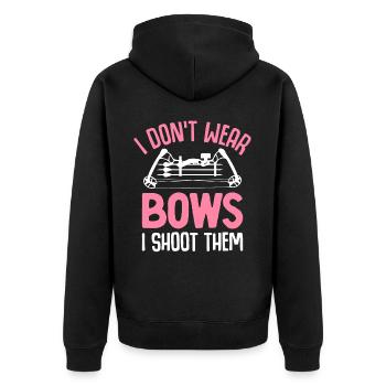 Bogenschießen Bogenschütze Bogen und Pfeil Ich tra - Unisex Premium Bio Zip Hoodie - Schwarz - Hinten - Nico (187cm)