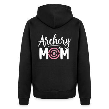 Bogenschießen Mom Bogenschütze Bogen und Pfeil Fra - Unisex Premium Bio Zip Hoodie - Schwarz - Hinten - Nico (187cm)