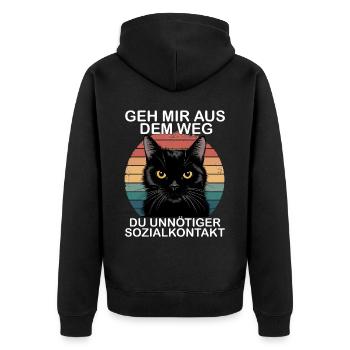 Écarte-toi de mon chemin, contact social inutile - Veste à capuche bio Premium Unisexe - noir - Dos - Nico (187cm)