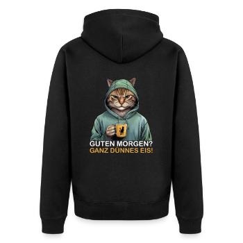 Bonjour très mince glace drôle de chat - Veste à capuche bio Premium Unisexe - noir - Dos - Nico (187cm)