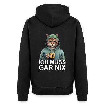 Je n’ai rien à faire de drôle chat - Veste à capuche bio Premium Unisexe - noir - Dos - Nico (187cm)