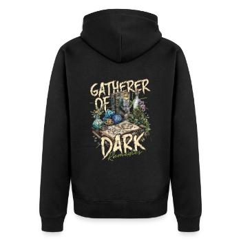 Apotheker Kräutersammler - Unisex Premium Bio Zip Hoodie - Schwarz - Hinten - Nico (187cm)