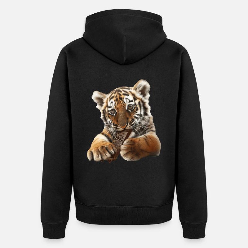 Tiger - Unisex Premium Bio Zip Hoodie - Schwarz