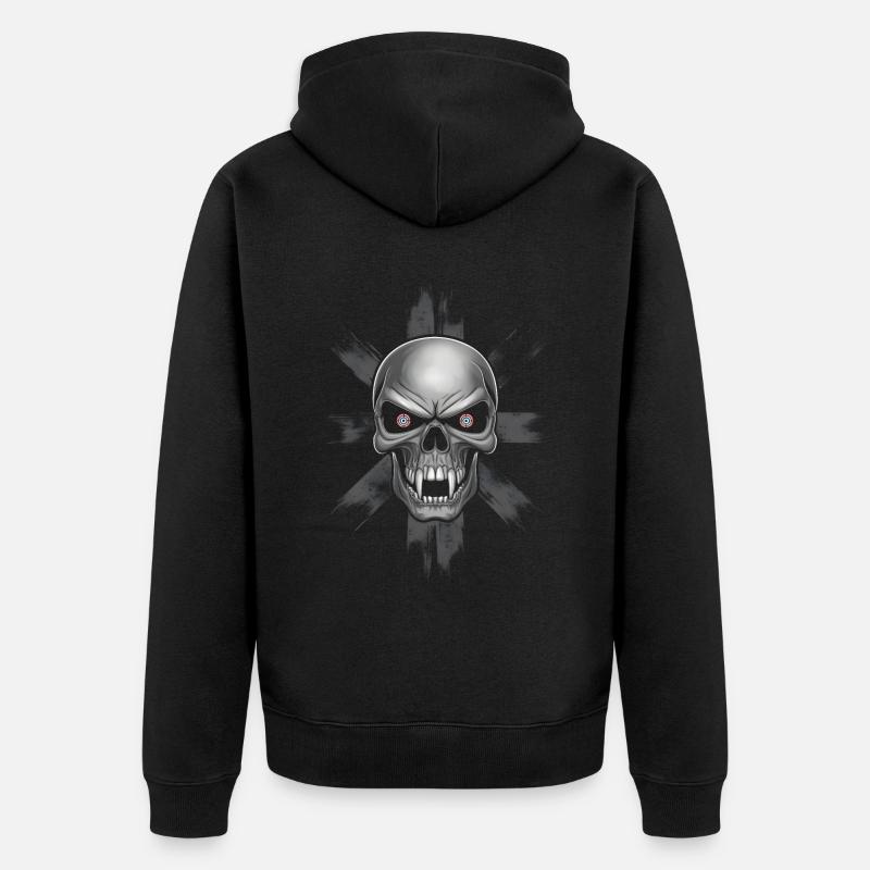 Unheimlicher Vampirschädel - Unisex Premium Bio Zip Hoodie - Schwarz