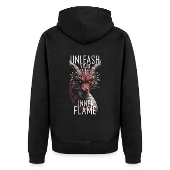 Dragon libère votre flamme intérieure - Veste à capuche bio Premium Unisexe - noir - Dos - Nico (187cm)