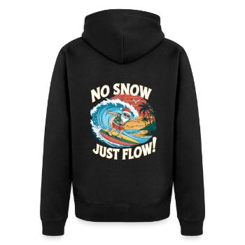 Weihnachtsmann Surfer Strand Weihnachten - Unisex Premium Bio Zip Hoodie - Schwarz - Hinten - Nico (187cm)