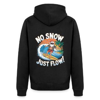 Weihnachtsmann Surfer Strand Weihnachten - Unisex Premium Bio Zip Hoodie - Schwarz - Hinten - Nico (187cm)