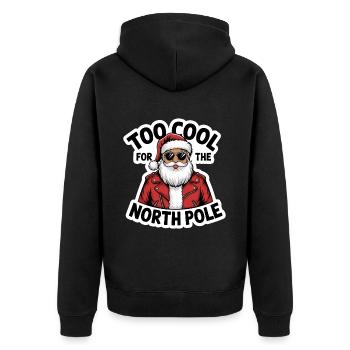 Christmas Cool Santa Claus - Unisex Premium Organic Zip Hoodie - black - Back - Nico (187cm)