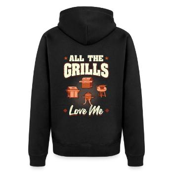 Tous les grils Love Me BBQ Adventure - Veste à capuche bio Premium Unisexe - noir - Dos - Nico (187cm)