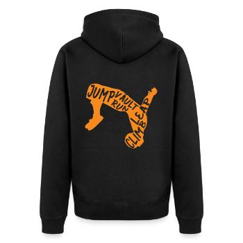 Backflip Salto Acrobatics Parkour Gymnastics Gift - Unisex Premium Organic Zip Hoodie - black - Back - Nico (187cm)