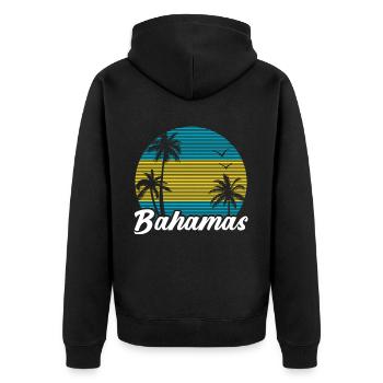 Bahamas Île des Caraïbes Cadeau d’été de l’Atlantique - Veste à capuche bio Premium Unisexe - noir - Dos - Nico (187cm)
