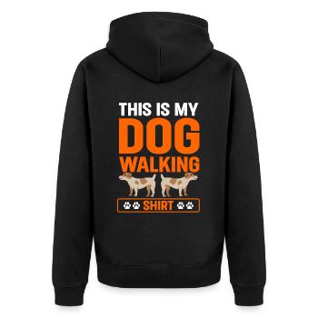 Dog Walker Professional Pet Sitter Dog Walking - Unisex Premium Bio Zip Hoodie - Schwarz - Hinten - Nico (187cm)