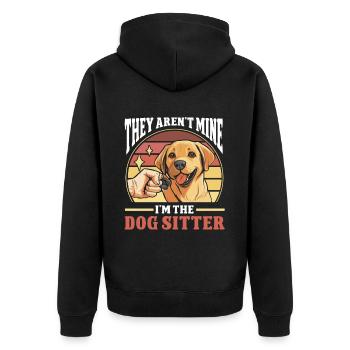 Dog Walker Professional Pet Sitter Dog Walking - Unisex Premium Bio Zip Hoodie - Schwarz - Hinten - Nico (187cm)