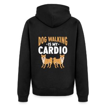 Dog Walker Gardien d’animaux professionnel Promenade de chien - Veste à capuche bio Premium Unisexe - noir - Dos - Nico (187cm)