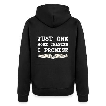 Buch Bücher Bibliothek Literatur Lesen Read Books - Unisex Premium Bio Zip Hoodie - Schwarz - Hinten - Nico (187cm)