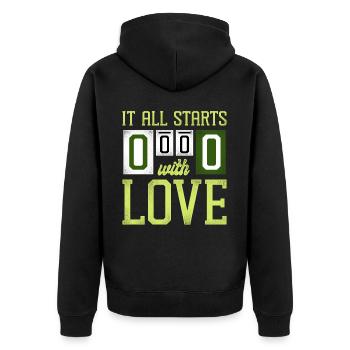 Funny Tennis Player Racket It All - Unisex Premium Organic Zip Hoodie - black - Back - Nico (187cm)
