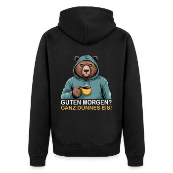 Bonjour très mince glace Grizzly drôle d’ours - Veste à capuche bio Premium Unisexe - noir - Dos - Nico (187cm)