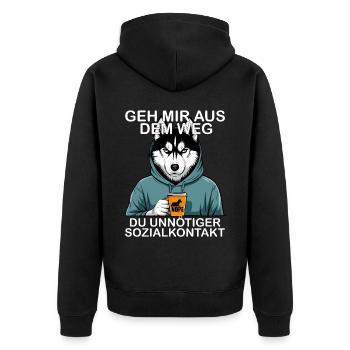 Écarte-toi de mon chemin, contact social inutile - Veste à capuche bio Premium Unisexe - noir - Dos - Nico (187cm)